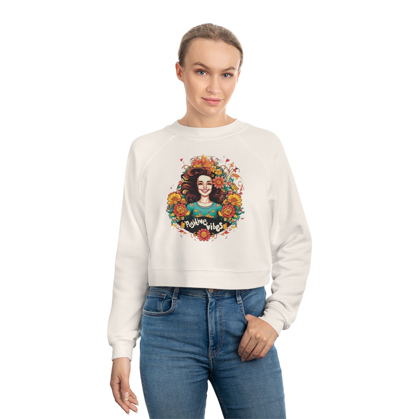 Positive Vibes Women's Cropped Fleece Pullover